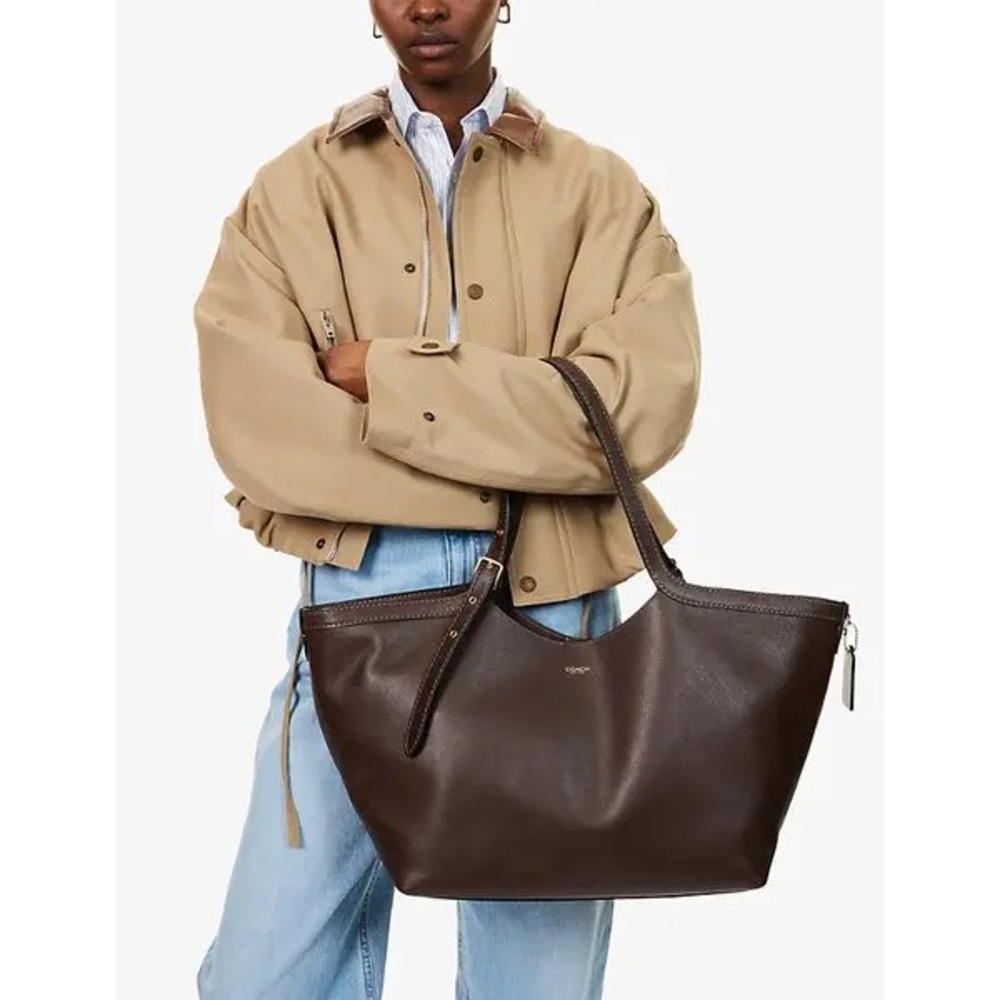 Coach Gramercy Leather Tote - Maple, good preowned condition.